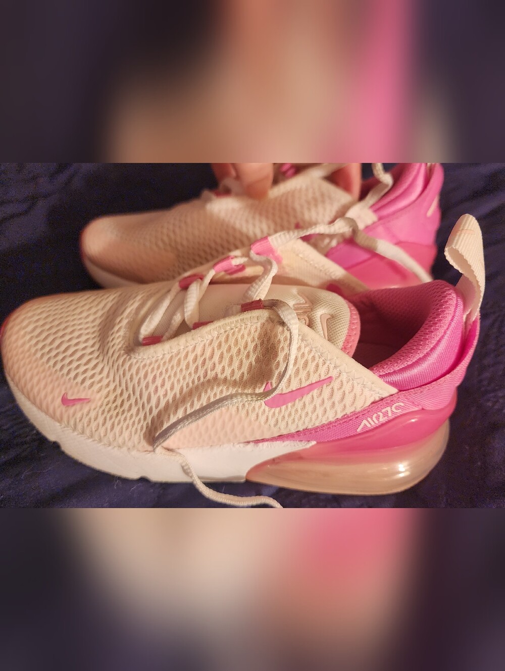 Nike Air Max 270 Kids Sneakers Pink Cream Size 13.5C